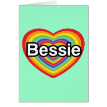 I love Bessie: rainbow heart Greeting Card
