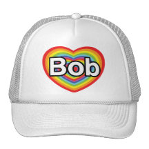 I love Bob: rainbow heart Mesh Hat