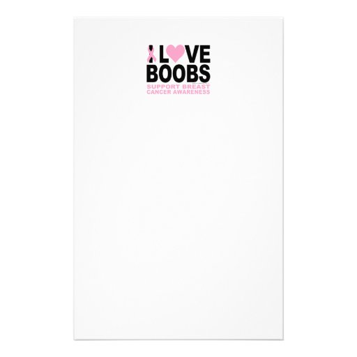 I Love Boobs Stationery Paper