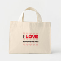 I LOVE BOOKKEEPING CLERKS TOTE BAGS