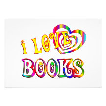 I Love Books Personalized Invites