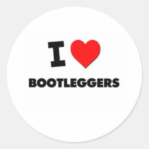 I Love Bootleggers Round Stickers