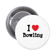 I love Bowling heart custom personalised Pinback Button
