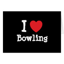 I love Bowling heart custom personalised Card