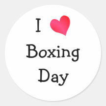 I Love Boxing Day Round Sticker