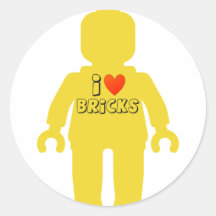 I Love Bricks Minifig Sticker