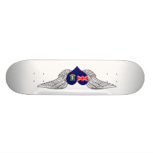 I Love British Virgin Islands -wings Skate Boards