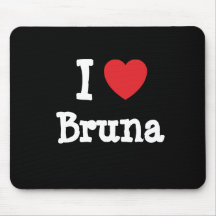 I love Bruna heart T-Shirt Mouse Pad