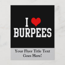 I Love Burpees, Fitness Personalized Flyer