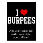 I Love Burpees, Fitness Post Card