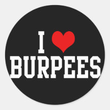 I Love Burpees, Fitness Sticker