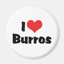 I Love Burros Fridge Magnet