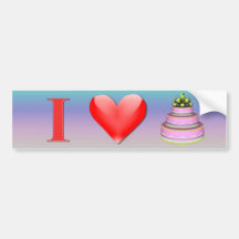 I Love Cake Bumper Sticker
