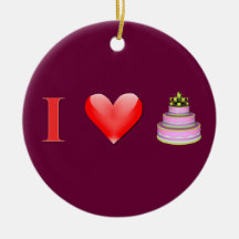 I Love Cake Christmas Ornament