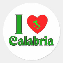 I Love Calabria Italy Round Sticker