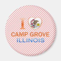 I Love Camp Grove, IL Refrigerator Magnets