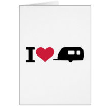I love camping - caravan greeting cards
