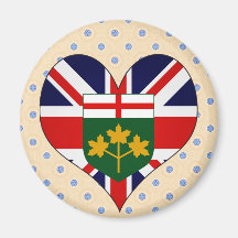 I Love Canada Ontario Refrigerator Magnets