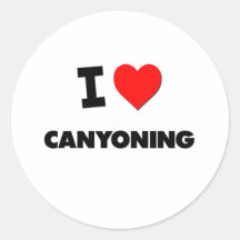 I Love Canyoning Round Sticker