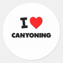 I Love Canyoning Round Stickers