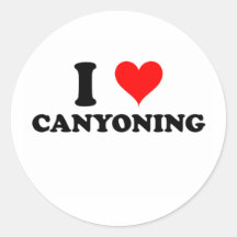 I Love Canyoning Round Stickers