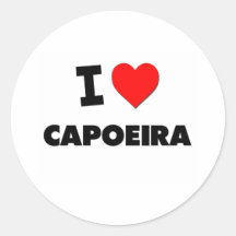 I Love Capoeira Round Sticker