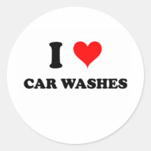 I Love Car Washes Stickers