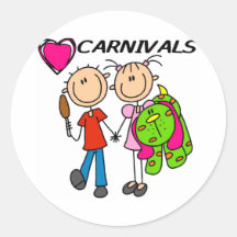 I Love Carnivals Round Sticker