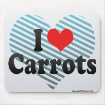 I Love Carrots Mouse Pads