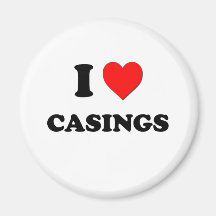 I love Casings Refrigerator Magnets