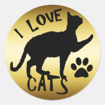 I LOVE CATS STICKERS