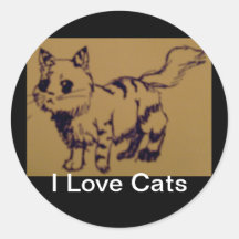 I love cats stickers