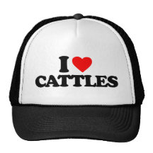 I LOVE CATTLES TRUCKER HAT