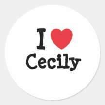 I love Cecily heart T-Shirt Round Sticker