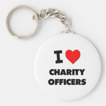 I Love Charity Officers Keychain