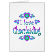 I Love Cheerleading Greeting Cards