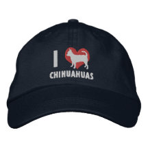 I Love Chihuahuas Embroidered Hat (Dark)