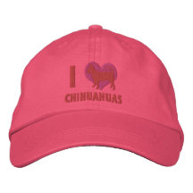 I Love Chihuahuas Embroidered Hat (Pink)