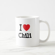 I love Chilli heart T-Shirt Coffee Mug