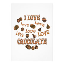 I Love Chocolate Custom Invitations
