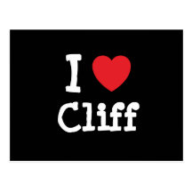 I love Cliff heart custom personalised Post Cards