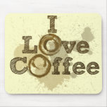 I Love Coffee Art Caffeine Mousepad