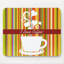 I Love Coffee Colourful Mousepad