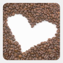 I Love Coffee Square Sticker