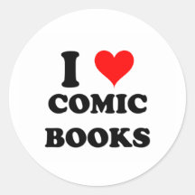 I Love Comic Books Stickers