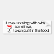 I Love Cooking Bumper Sticker