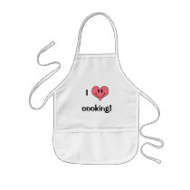 I Love Cooking! Cute Heart Smilie aprons
