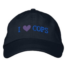 I LOVE COPS CAP EMBROIDERED BASEBALL CAP