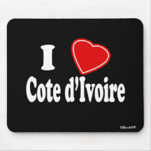 I Love Cote d'Ivoire Mousemats