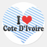 I Love Cote D'Ivoire Round Stickers